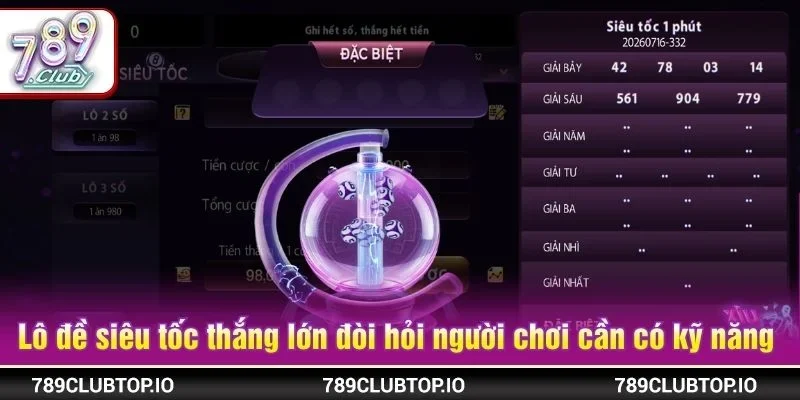 Lô đề - xổ số siêu tốc để thắng lớn đòi hỏi người chơi cần có kỹ năng