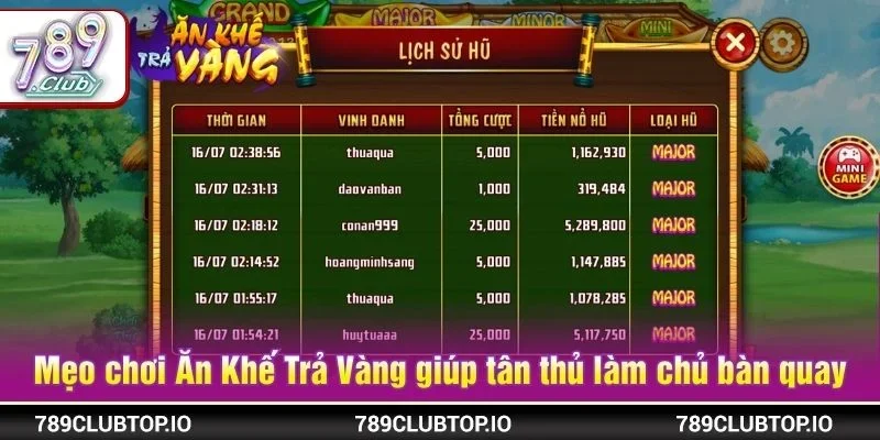 Mẹo chơi Ăn Khế Trả Vàng giúp tân thủ làm chủ bàn quay